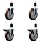 Service Caster 5'' Maroon Poly Wheel Swivel 1-3/8'' Expanding Stem Caster Set 2 Brakes, 4PK SCC-EX20S514-PPUB-MRN-2-PLB-2-138 - alternate 1